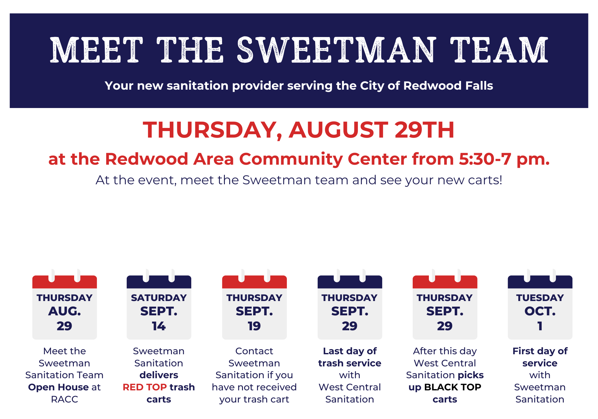 Important Dates to Know for the City of Redwood Falls Municipal Contract