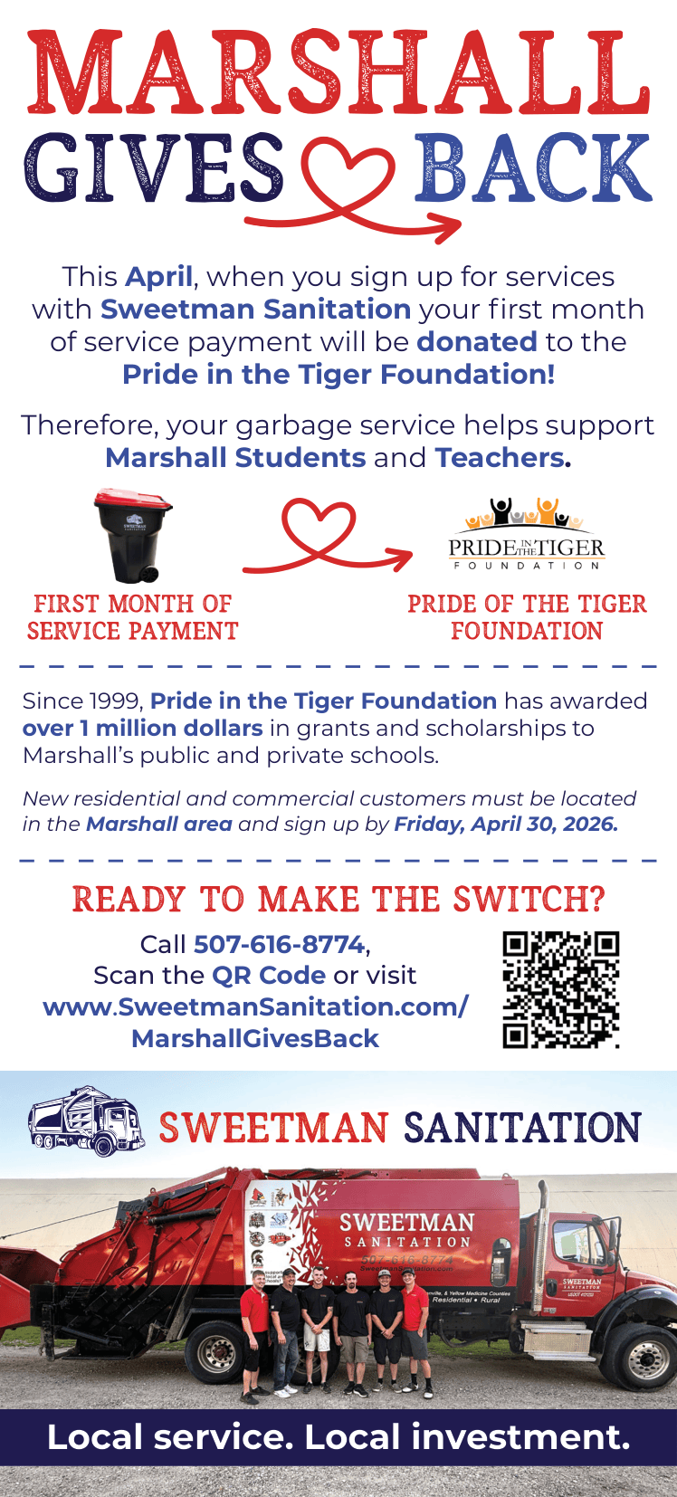 Marshall Gives Back Sweetman Sanitation