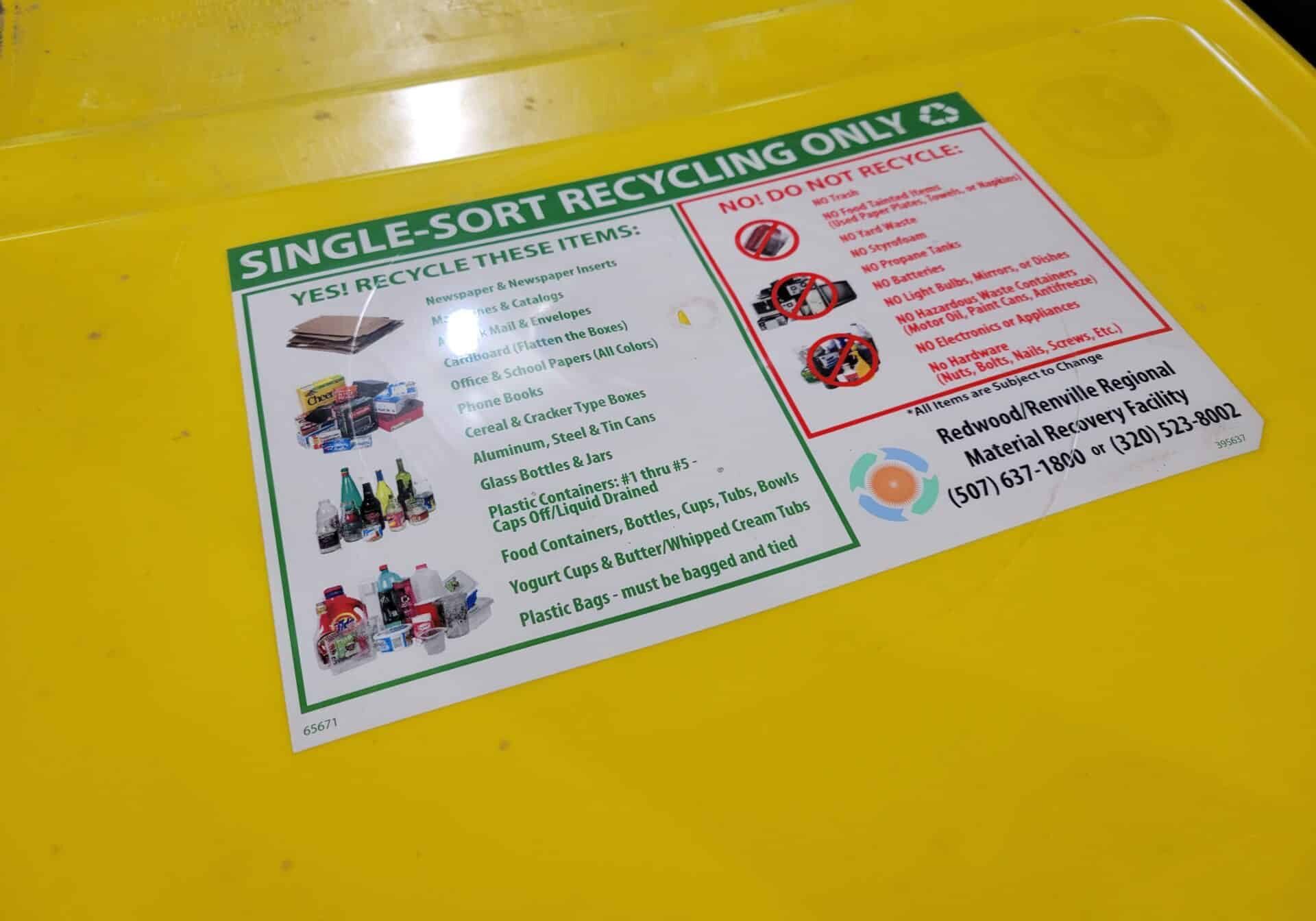 Single-Sort Recycling Only